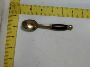 Vintage Mini Bronze Demitasse Löffel mit Holzgriff Made in Thailand - Bild 1 von 2