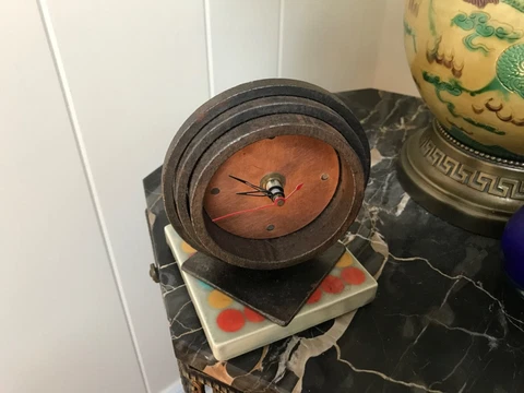 Vintage Brutalist Forged Iron Mantle Clock 5” x 4 1/2” Blackthorne FORGE Cover