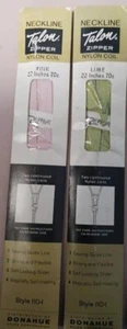 2 Vintage NOS 1960s  "TALON" Style110 Pink & Lime 22inch Nylon Coil Made USA  - Picture 1 of 4