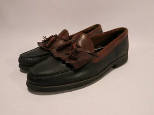 Allen Edmonds Nashua Men's 12 D Black Leather Moc Toe Kiltie Driving Loafers - Picture 1 of 8