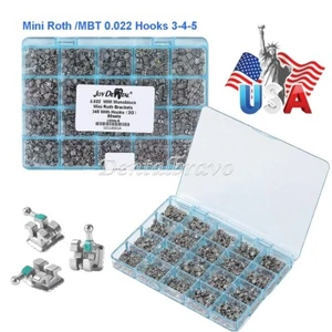 Orthodontic Dental Monoblock Brackets Braces Mini Roth/MBT 022 Hooks 345 - Picture 1 of 38