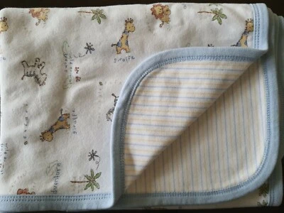 Vitaminas Bebé Manta Jirafa Cebra Azul Seguridad Lovey Recepción Reversible  Foto 1 de 4