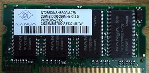 Memoria RAM 256MB DDR PC2100S (SODIMM) 200-pin per Laptop Notebook Portatile - Foto 1 di 1