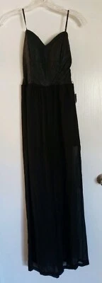 Mujeres Negro Sexy Bajo Sin Tirantes Transparente Ropa de Club Mono NUEVO Talla Pequeña PERFIL Foto 1 de 4