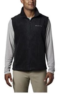 Columbia Men’s Outerwear Steens Mountain Soft Fleece Full Zip Vest Black Large - Picture 1 of 9