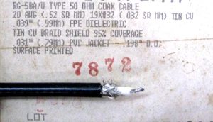 PER 10 ft Belden 8219 RG58A/U 50 ohm RG58 COAX cable 20 AWG COPPER 10 100 500 - Picture 1 of 6