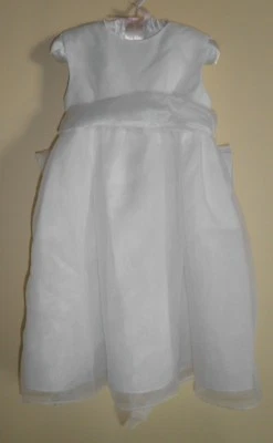 Vestido de novia largo blanco con flores, bautizo, formal -24 meses-nuevo con etiquetas Foto 1 de 4