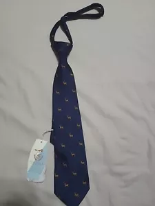 Dillards Boys Class Club Buck Dear Neck Zipper Tie Navy - Picture 1 of 9