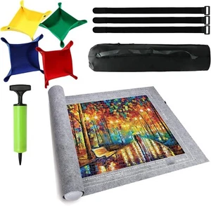 Jigsaw Puzzle Mat Roll Up - 3000 Pieces Puzzel Matte with 4 Sorting Trays and... - Picture 1 of 7