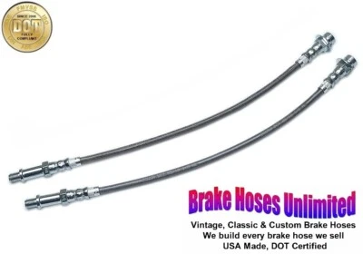 FRONT STAINLESS BRAKE HOSES Chevrolet Corvair Truck 1961 1962 1963 1964 1965 - Image 1 of 2