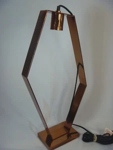 Copper-colored Metal Modern Geometric Table Lamp 25" Asymetrical - Picture 1 of 7