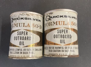 Mercury Quicksilver Formula 50-D Oil Vintage Super Outboard Oil 8oz 50D 2 cans - Picture 1 of 6
