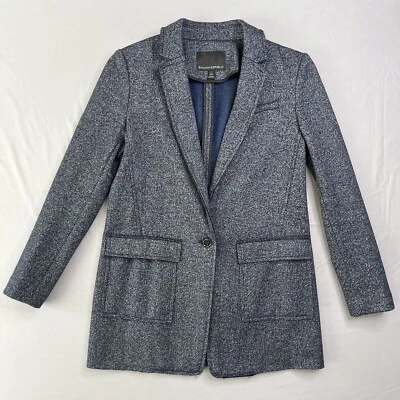 Banana Republic Jacket Womens 00 Petite Navy Boyfriend Blazer 1 Button Wool - Image 1 of 4