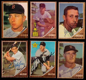 1962 Topps Boston Red Sox 10 DIFF SIGNED Muffett Malzone Wills Schwall Cisco etc - Picture 1 of 4