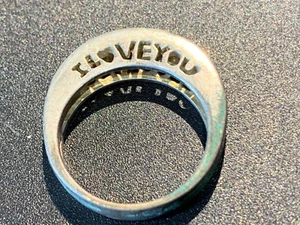 Vintage Sterling Silver Marked .925 “I Love You” Cut into both sides Ring Size 8 - Picture 1 of 1
