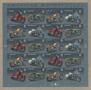U S Full Sheet Of Mint Stamps Scott #4085-4088 Motorcycles See Info - Picture 1 of 1