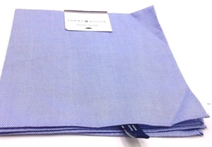 $125 Tommy Hilfiger Mens Solid Blue Dress Handkerchief Classic Pocket Square - Picture 1 of 3