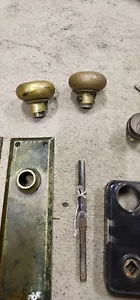 Antiguo juego de perillas de puerta de latón fundido Corbin cerradura con llave #74230 - Imagen 1 de 9