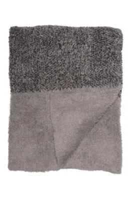 Manta Barefoot Dreams Luxe Rayas Jaspeadas Súper Suave 60X45 Gris/Carbono Foto 1 de 4