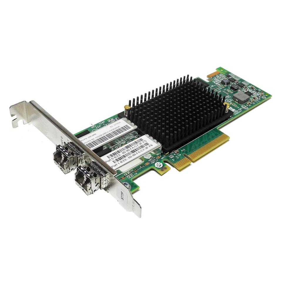 Emulex LPE16002 Dual-Port 16Gb/s PCIe x8 FC Host Bus Adapter P005947-41C FP - Bild 1 von 3
