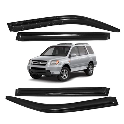 Tres&Vendu Para Honda Pilot Mugen Viseira de Janela Sol 2003-2008 Fita-on Guarda Chuva Ş - Imagem 1 de 4