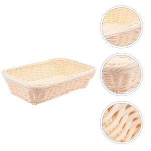 1 Pc Woven Fruit Basket Storage Basket Bread Container Fruit Display Basket - Bild 1 von 6
