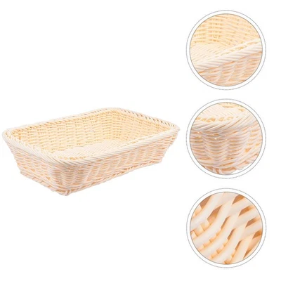 1 Pc Woven Fruit Basket Storage Basket Bread Container Fruit Display Basket - Bild 1 von 4