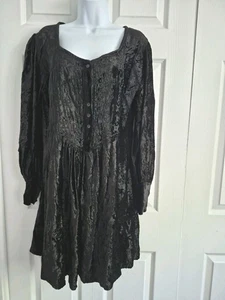 Jordash Velvet Women's Dress Color Black Long Sleeve Free Size - Picture 1 of 8