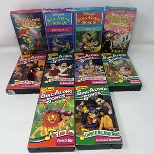 Wonderful Collection of -10- Vintage Disney Sing Along Songs VHS Tapes - Picture 1 of 7