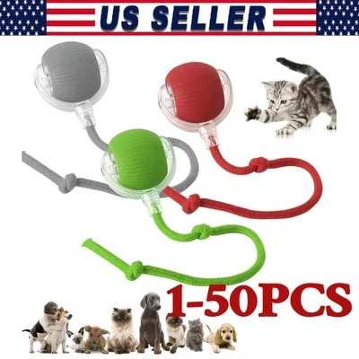 Automatic Rolling Ball Smart Cat Dog Toy Electric Pet Selfmoving Kitten Game Lot - Image 1 of 4