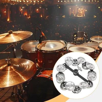Hi Hat Tambourine Handheld Percussion Drum Gifts Spare Parts Easy Installation - Bild 1 von 4