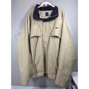 Nike Golf Mens Tan Full Zip Up Bomber Vented Jacket Zip Pockets Size XXL - Picture 1 of 4