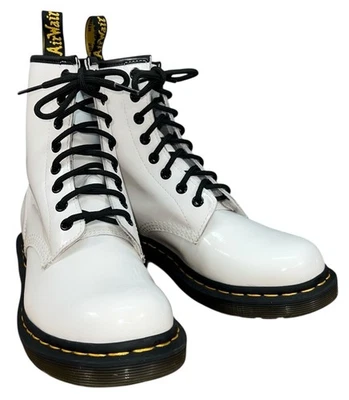 Dr. Martens Softy T 1460 Combat White Patent  Leather Boots Size 7 - Image 1 of 4