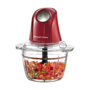 RUSSELL HOBBS Mini Zerkleinerer elektrischer Mixer 27132-56 Desire Red Glas - Bild 1 von 10