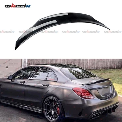 Alerón trasero negro brillante para Mercedes Benz W205 C200 C300 C43 AMG 2015-21 Foto 1 de 4