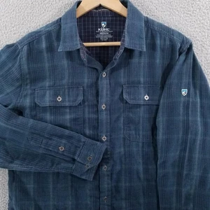 Camisa Kuhl Para Hombres Mediana Azul A Cuadros Rota Doble Tela Exterior Senderismo Base - Imagen 1 de 14