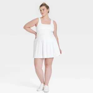 Women's Pleated Active Dress Size XXL White - Picture 1 of 4