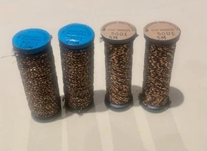 Lot of 4 Metallic Thread 10m Krenik Bronze; #5001 (2) 12 & (2) 1/16 - Picture 1 of 1