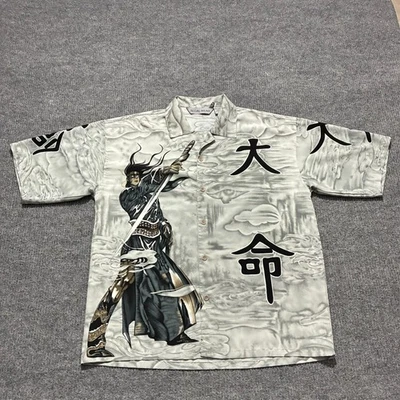 Camisa Regal Wear Samurai Warrior Gráfica Abotonada Para Hombre Talla 2XL Manga Corta Foto 1 de 4