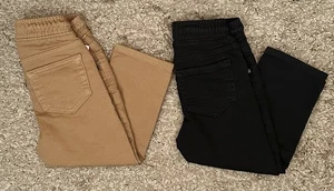 Set 2 jeans denim gamba dritta elasticizzati Cat & Jack bambino ragazzo 2T marrone/nero - Foto 1 di 11