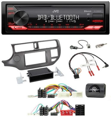 JVC Bluetooth USB DAB Lenkrad Autoradio für Kia Rio UB 2011-2015 anthrazit - Bild 1 von 4