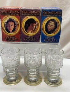 Set of 3 2001 Lord of The Rings Light Up Glass Goblets Glass Goblets Collection - Picture 1 of 5