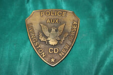 Vintage Retired Livingston New Jersey Auxilary Police Belt Buckle-Metal-Eagle