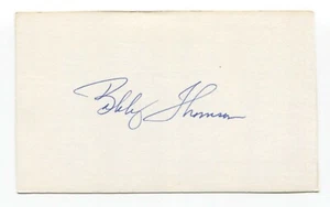 Bobby Thomson Signed 3x5 Index Card Baseball Autographed Signature Giants - Picture 1 of 2