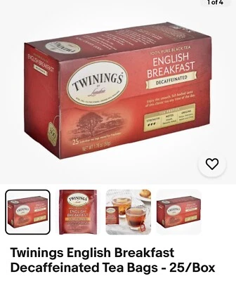 Bolsas de té descafeinadas Twinings English Breakfast - 25/caja Foto 1 de 3