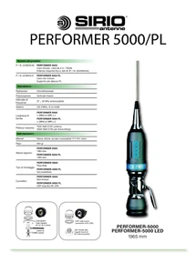 ANTENNA CB SIRIO SERIE PERFORMER P-5000 / P-5000 PL - Zdjęcie 1 z 10
