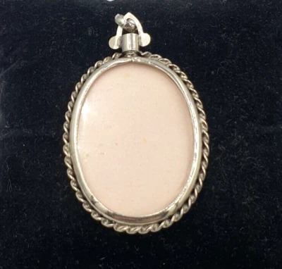 Ciondolo portafoto ovale in argento 800 vintage anni '50 Made in Italy - Immagine 1 di 4