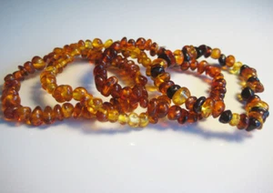 Pulsera de piedras preciosas de ámbar báltico natural 15 cm. - ¡¡Elige tu color!!¡!  - Imagen 1 de 8