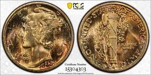 1929 S PCGS MS67+FB CAC Full Bands Mercury Dime Tied for Finest Registry - Picture 1 of 3