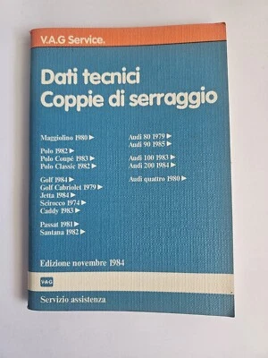 MANUALE DATI TECNICI AUDI UR QUATTRO GOLF E ALTRI MODELLI ED. ORIGINALE  11/1984 - Immagine 1 di 4